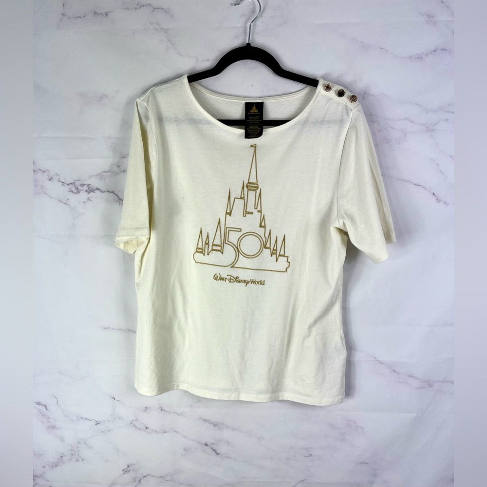 Walt Disney World 50th Anniversary Button-Shoulder Tee – XL